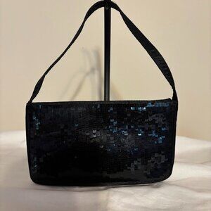Beautiful Black Color Shiny Cloth Bag (8"x4.5"x1")